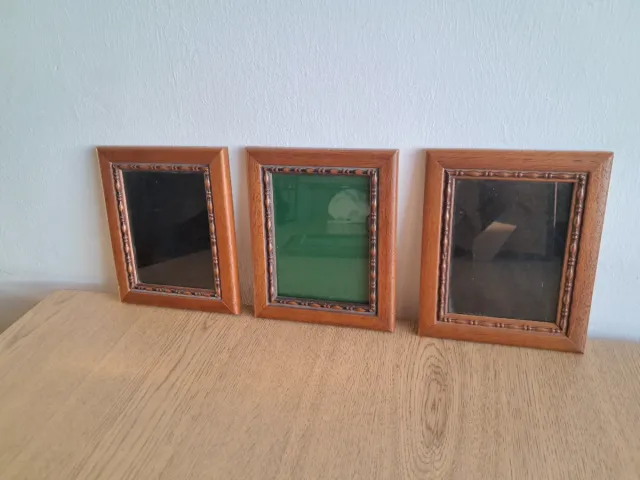 Marcos de madera y cristal (3 uds)