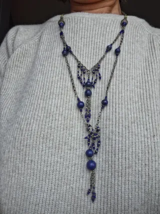 Collana Argento Indiano Blu