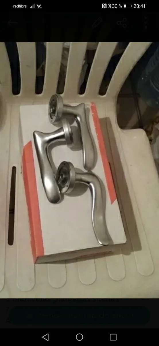 Conjunto 3 manivelas plateadas