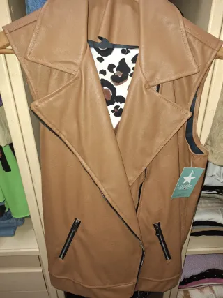 Chaleco Loobe Talla Única Marrón Animal Print