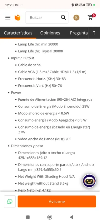 Monitor BenQ 23" Negro