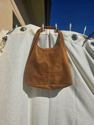 Borsa vera pelle scamosciata made in italy