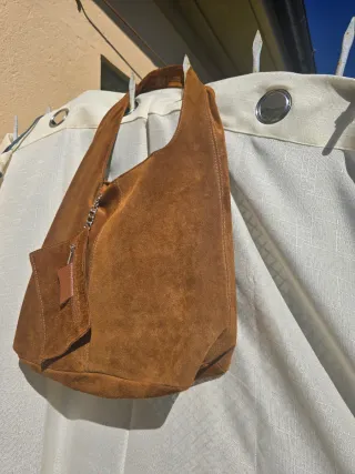 Borsa vera pelle scamosciata made in italy