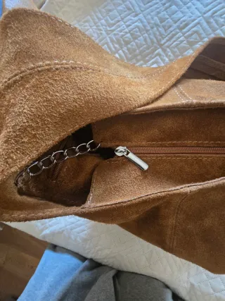 Borsa vera pelle scamosciata made in italy