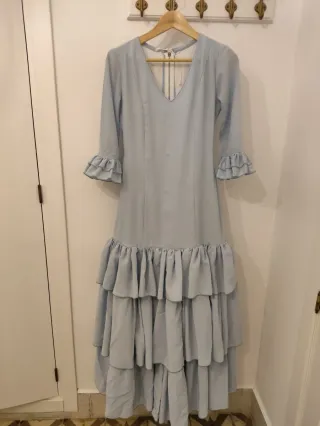 Traje de flamenca celeste bebe ,fue echo a medida,