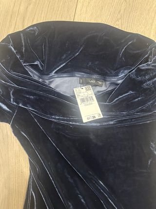 Vestido Terciopelo Azul ETIQUETAS