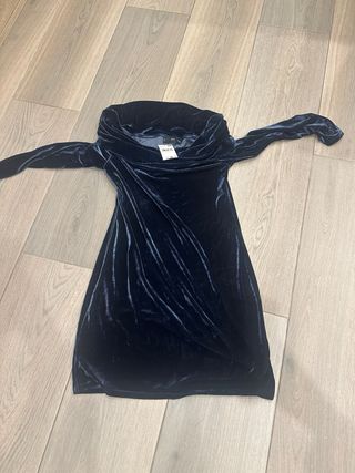 Vestido Terciopelo Azul ETIQUETAS