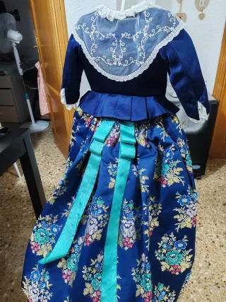 Traje Fallera Niña 7-8 Años Azul