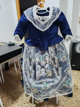 Traje Fallera Niña 7-8 Años Azul