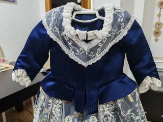 Traje Fallera Niña 7-8 Años Azul