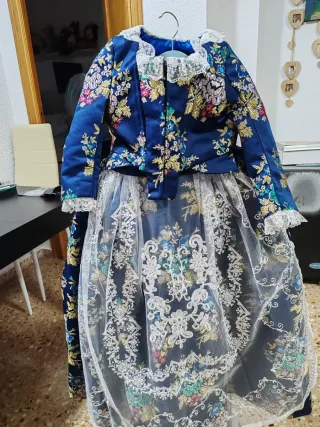 Traje Fallera Niña 7-8 Años Azul