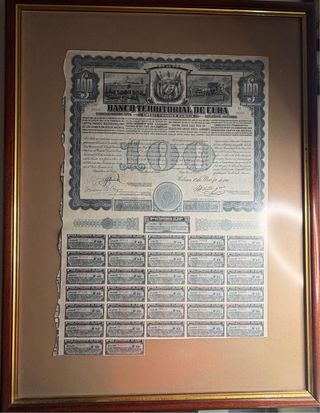 Banco Territorial de Cuba. crédito de oro 1911