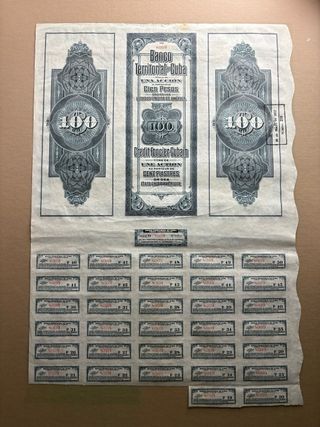 Banco Territorial de Cuba. crédito de oro 1911