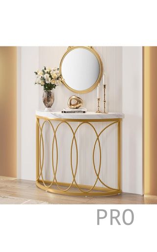 Tavolo consolle dorato, tavolino Tribesigns