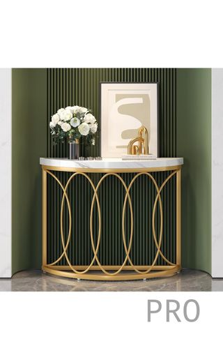 Tavolo consolle dorato, tavolino Tribesigns