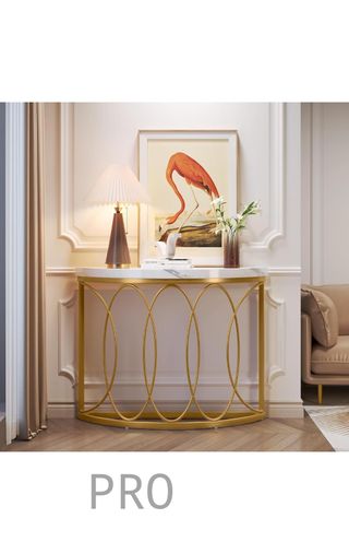 Tavolo consolle dorato, tavolino Tribesigns
