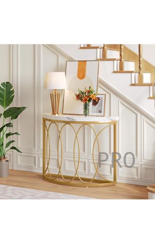 Tavolo consolle dorato, tavolino Tribesigns