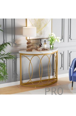 Tavolo consolle dorato, tavolino Tribesigns
