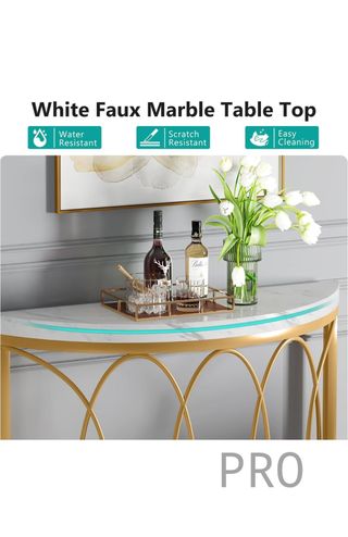 Tavolo consolle dorato, tavolino Tribesigns