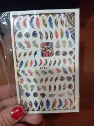 Pegatinas para uñas con diseño de hojas