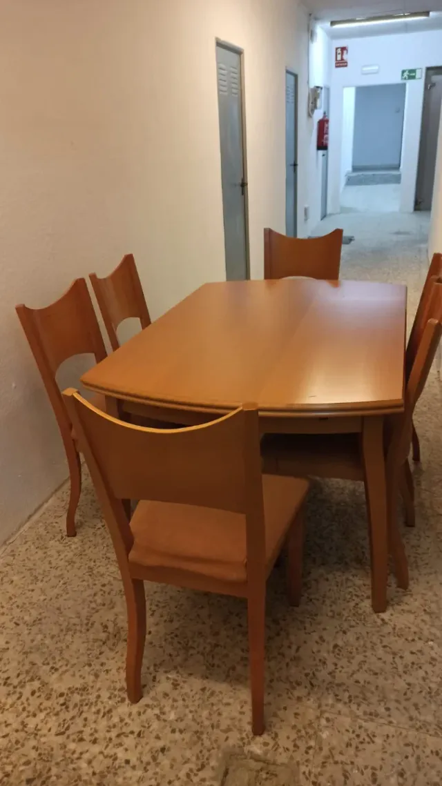 Mesa de comedor extensible con 6 sillas