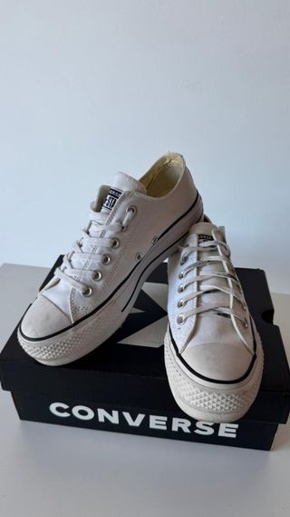 Converse blancas plataforma talla 37