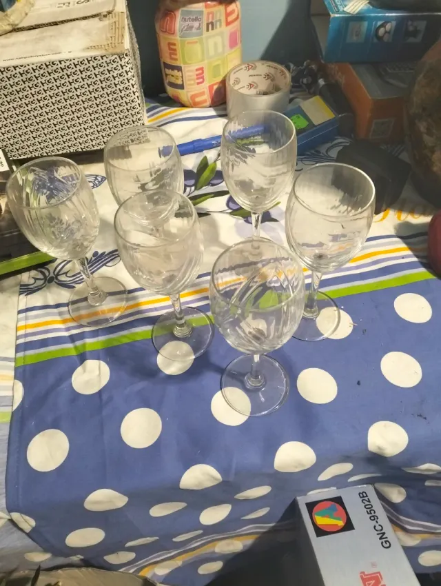 Set 6 Bicchieri Vetro