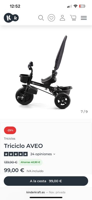 Triciclo Evolutivo 3 en 1 Kinderkraft
