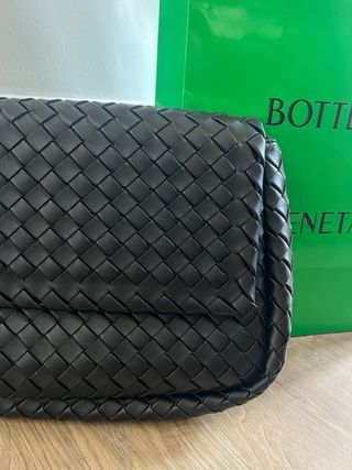 Bolso Cobbler Negro Piel Trenzada bottega veneta