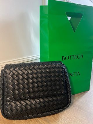 Bolso Cobbler Negro Piel Trenzada bottega veneta