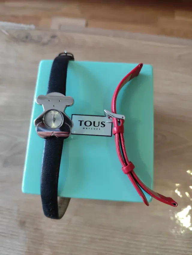 Reloj Tous Oso Plata y Correa negra