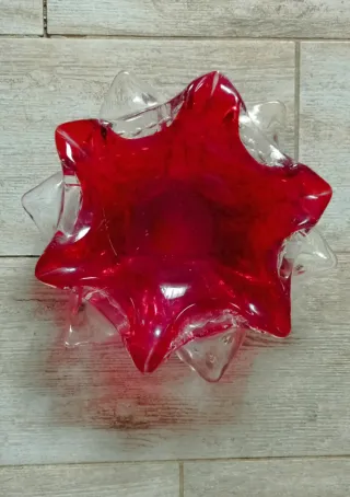 Centrotavola/Posacenere Vetro Murano Rosso