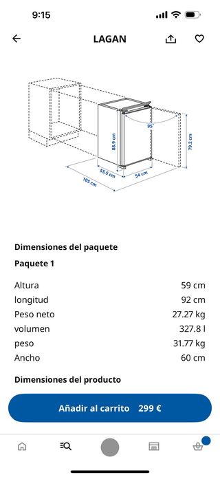 Congelador Integrado Lagan Ikea nuevo