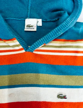 Felpa con cappuccio Lacoste a righe