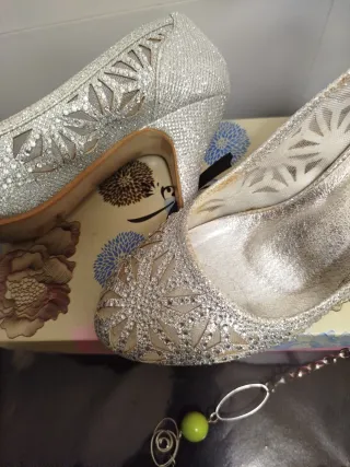 Zapatos de fiesta plateados