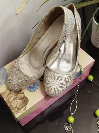 Zapatos de fiesta plateados