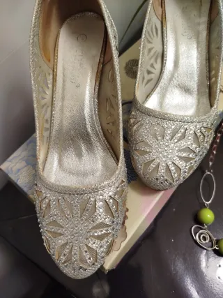 Zapatos de fiesta plateados