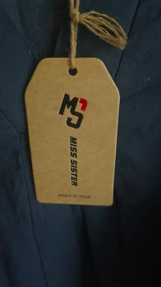 Vestido manga larga, azul marino.