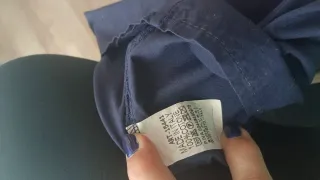 Vestido manga larga, azul marino.