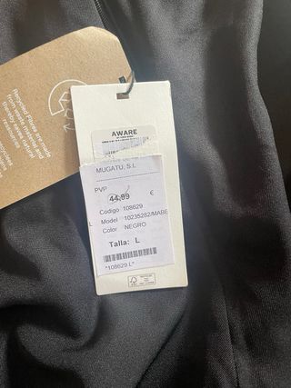 Pantalón mujer negro talla L con cinturón