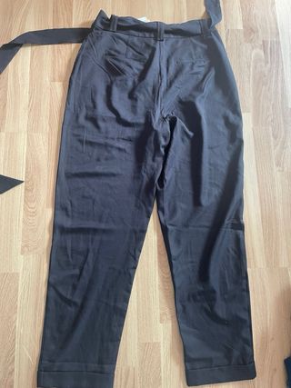 Pantalón mujer negro talla L con cinturón