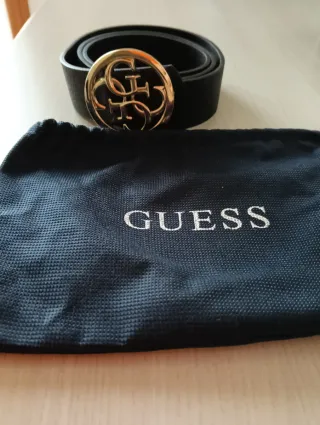 Cintura Guess Donna Nera con Fibbia Oro