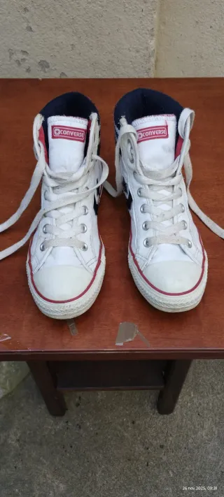 Converse Basket Scarpe Tg 39 Bianche Blu