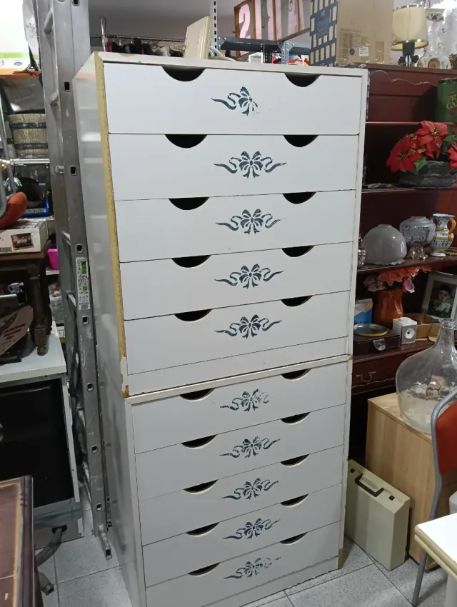 Cajoneras de madera blancas (2 unidades)