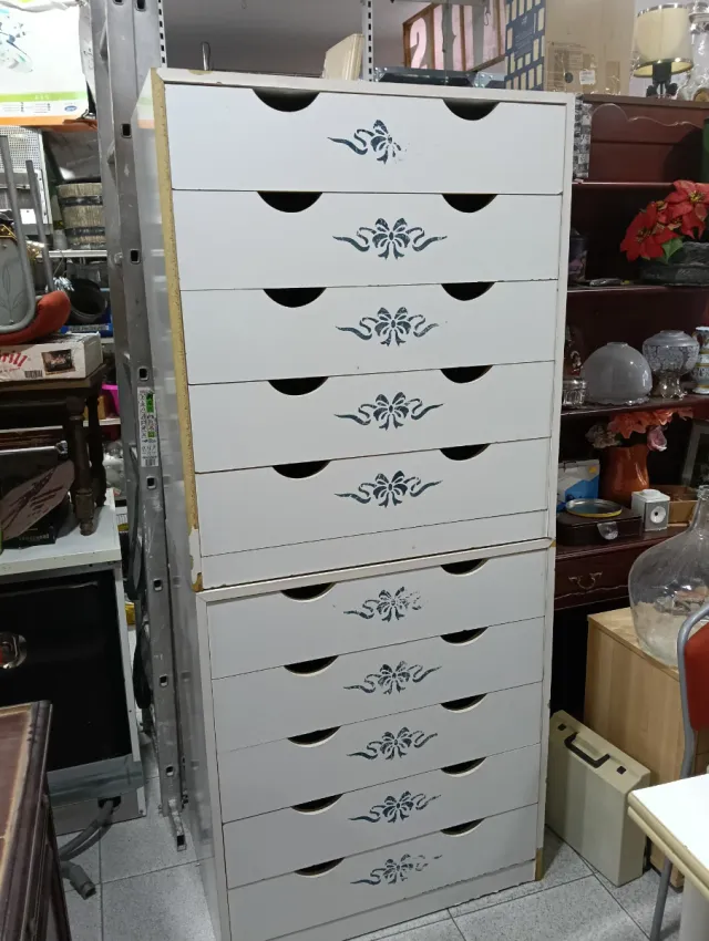 Cajoneras de madera blancas (2 unidades)