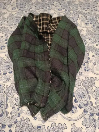 Bufanda reversible invierno cuadros