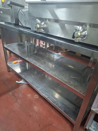 Mesa Acero Inoxidable 2 Baldas