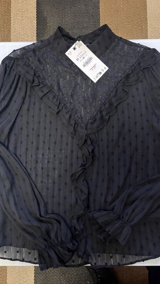 Blusa Zara Negra Talla M - Sin Estrenar