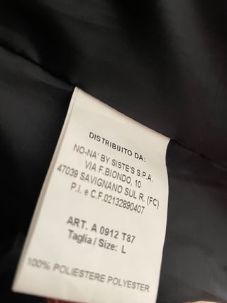 Cappotto No-Na' Made in Italy donna nero