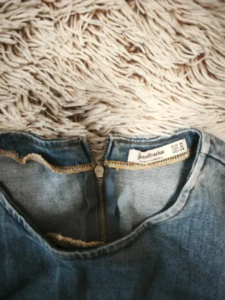 Vestido vaquero mujer manga abullonada